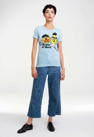 LOGOSHIRT Shirt 'Ernie und Bert' in Blauw