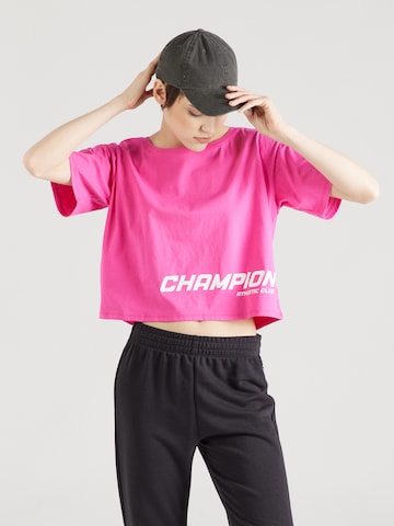 Champion Authentic Athletic Apparel Λειτουργικό μπλουζάκι σε ροζ: μπροστά