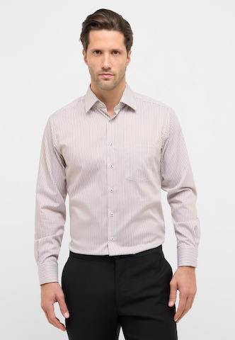 ETERNA Regular fit Zakelijk overhemd in Beige: voorkant