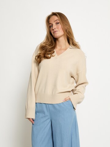 Pullover 'Mianna' di Peppercorn in beige: frontale
