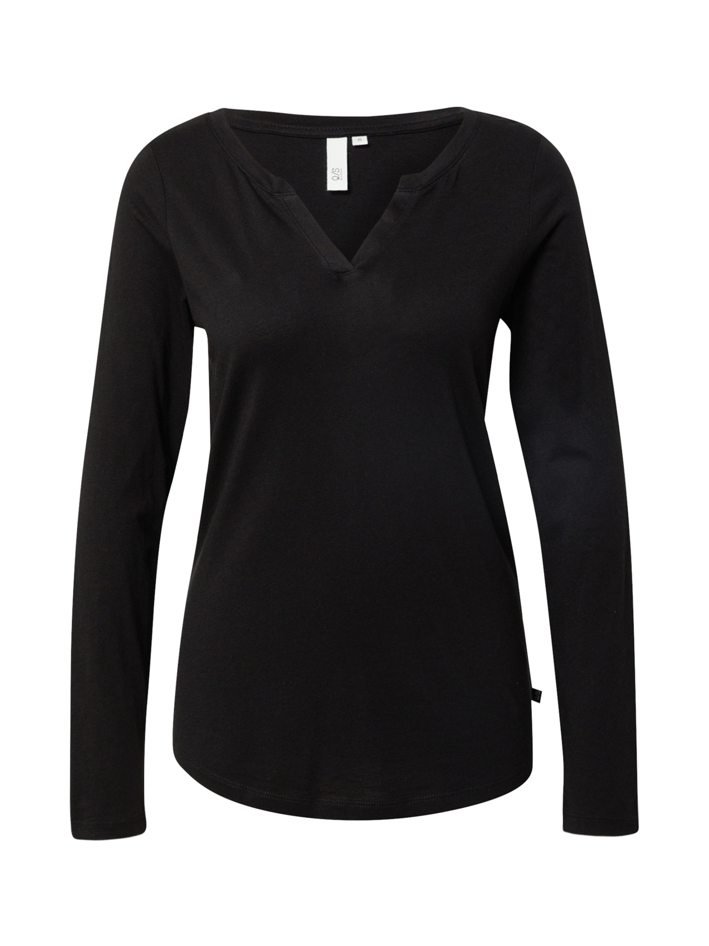 QS Shirt in Zwart: voorkant