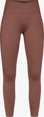 NIKESkinny Sportske hlače 'ONE' - smeđa boja: prednji dio