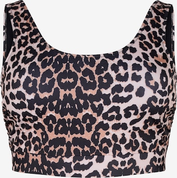 Swim by Zizzi - Soutien Bustier Top de biquíni 'STHELMA' em castanho: frente