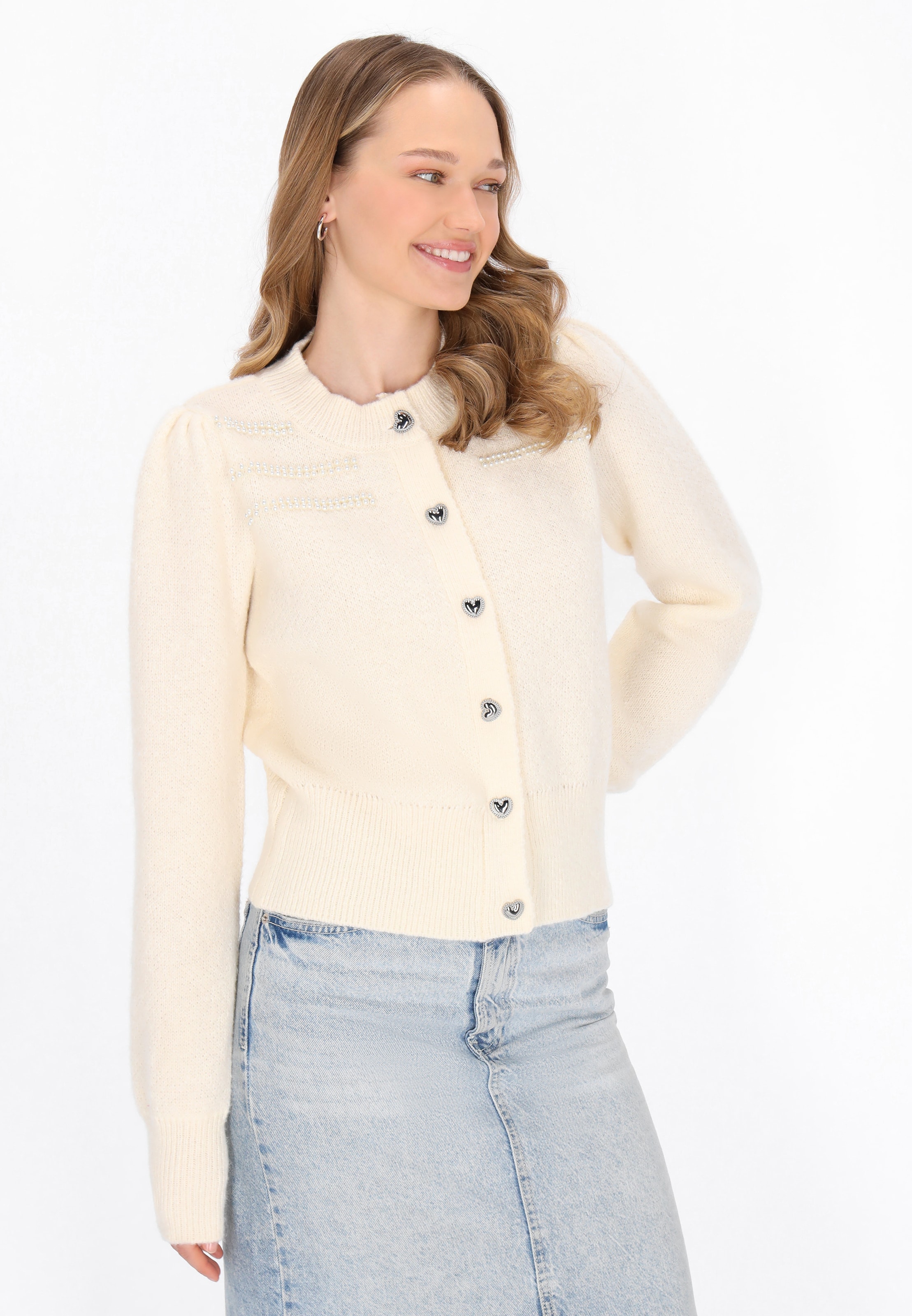 swirly - Casaco de malha em branco: frente