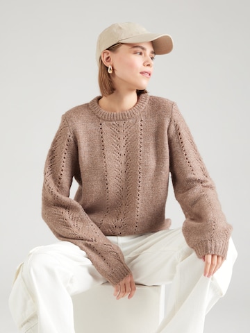 PIECES Pullover 'PCKATE' i brun: forside