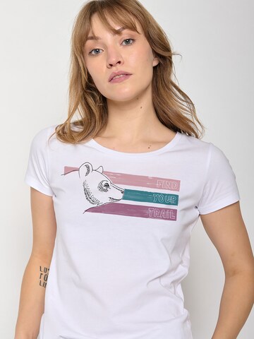GREENBOMB Shirt 'Animal Bear Trail' in Wit