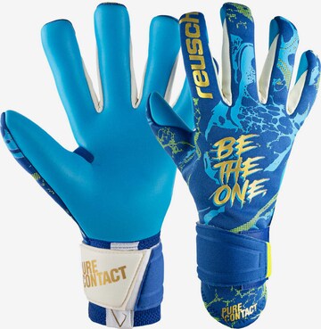 REUSCH Athletic Gloves 'Pure Contact Aqua' in Blue: front