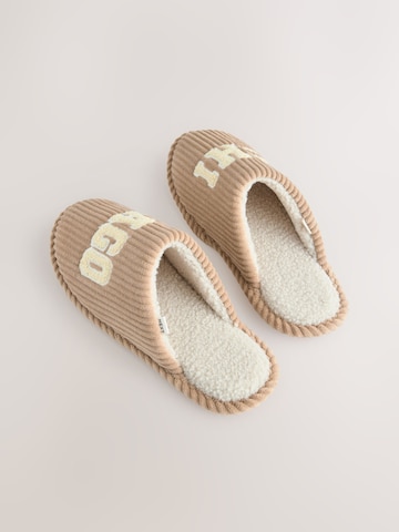 Next Huisschoenen 'Cord Slogan' in Bruin