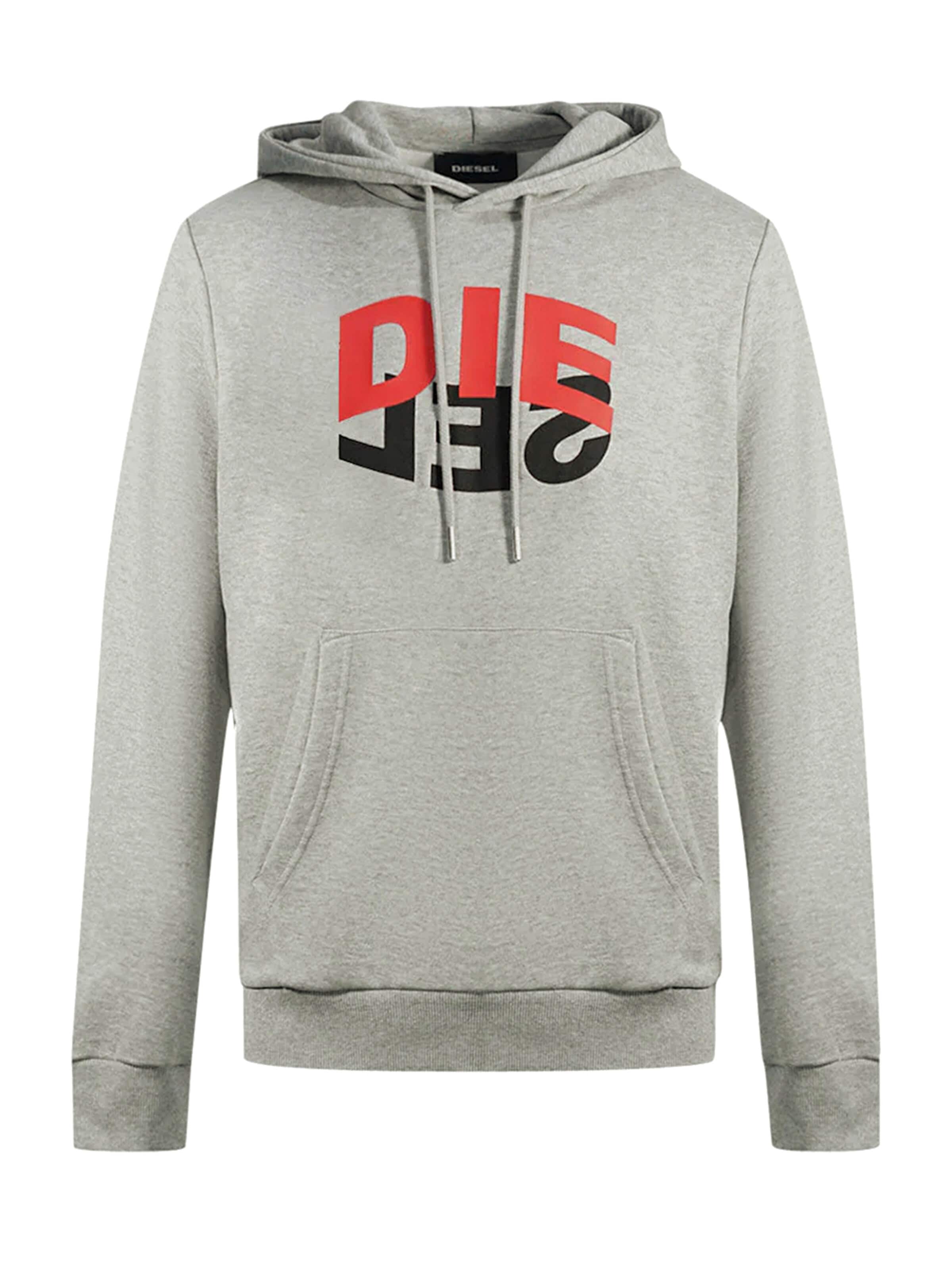 DIESEL Sweatshirt 'S-GIRK-HOOD-N1' in Grijs: voorkant