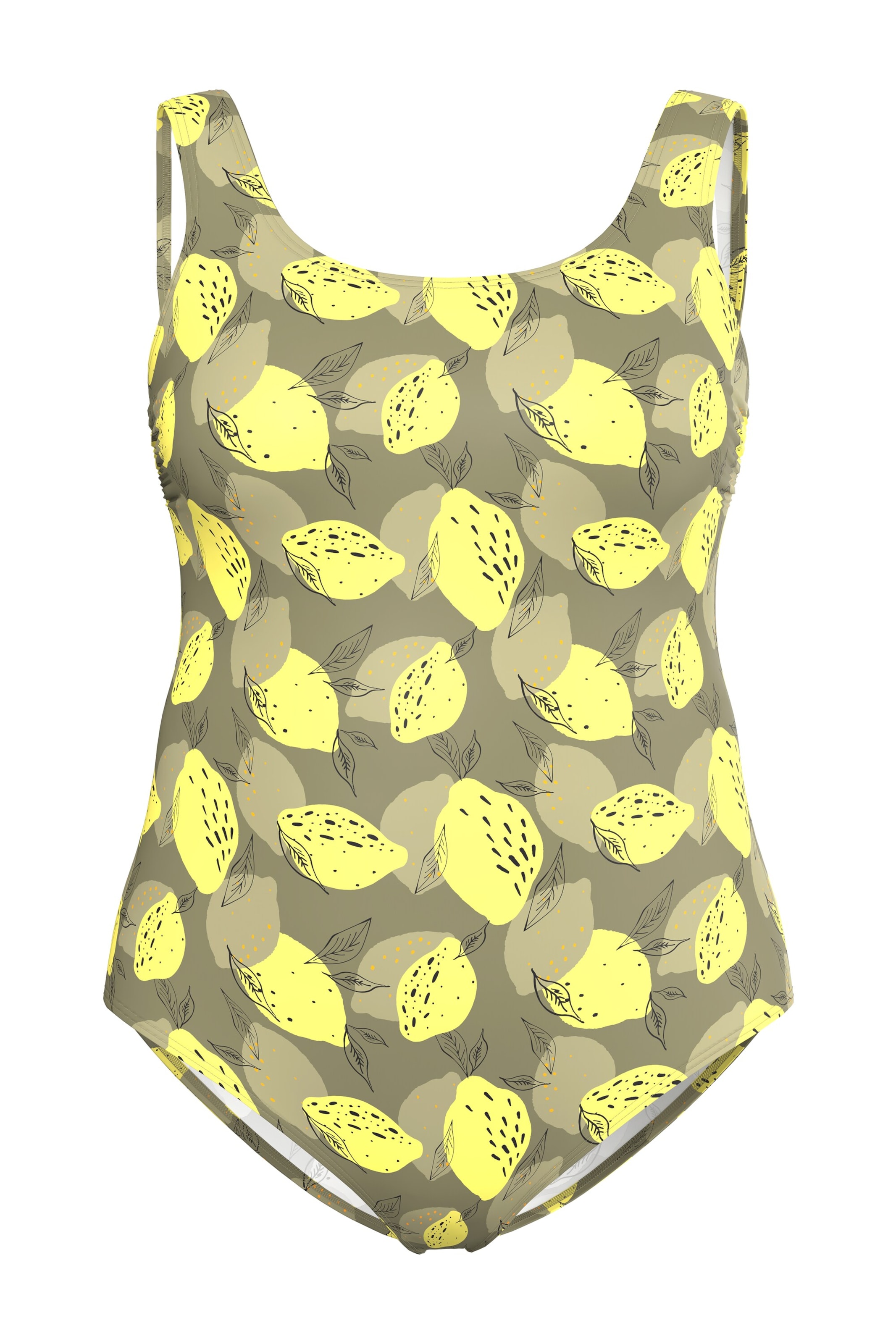 Ulla Popken Bustier Badeanzug in Grün: Vorderseite