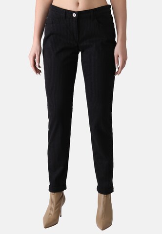 ppep. Regular 5-Pocket Jeans Damen Hose in Schwarz: predná strana