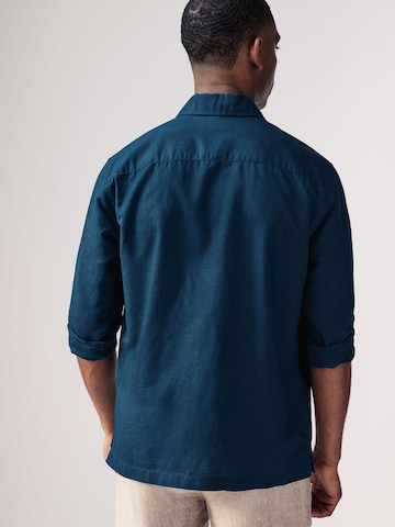 Next Regular fit Button Up Shirt in Blue
