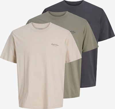 XS dydžio Marškinėliai 'JJEARCHIVE' iš JACK & JONES, spalva – smėlio spalva / tamsiai pilka / rusvai žalia, Prekių apžvalga