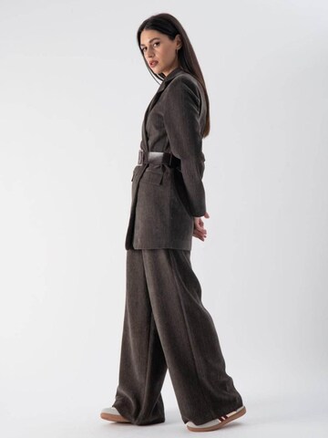 MND Blazer 'Chenille blazer with belt' in Grey