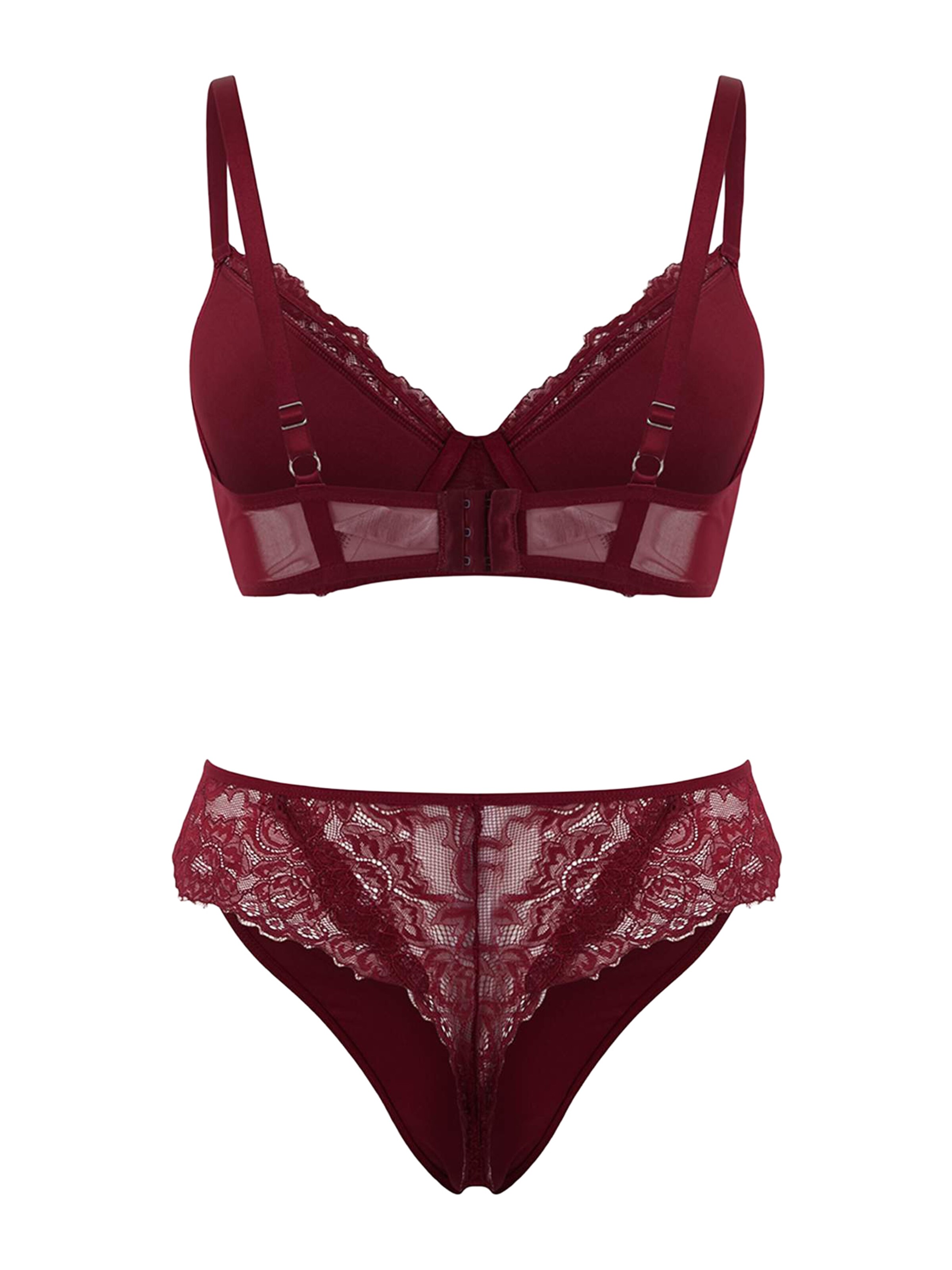 Invisible Ensemble de linge Trendyol Curve en rouge
