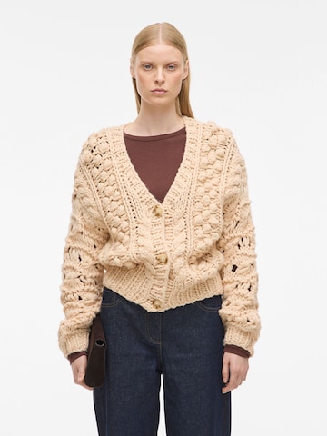 ROUGE EDIT Knit cardigan in Beige: front