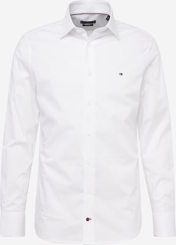 TOMMY HILFIGER Regular Fit Forretningsskjorte 'FLEX' i hvid: forside