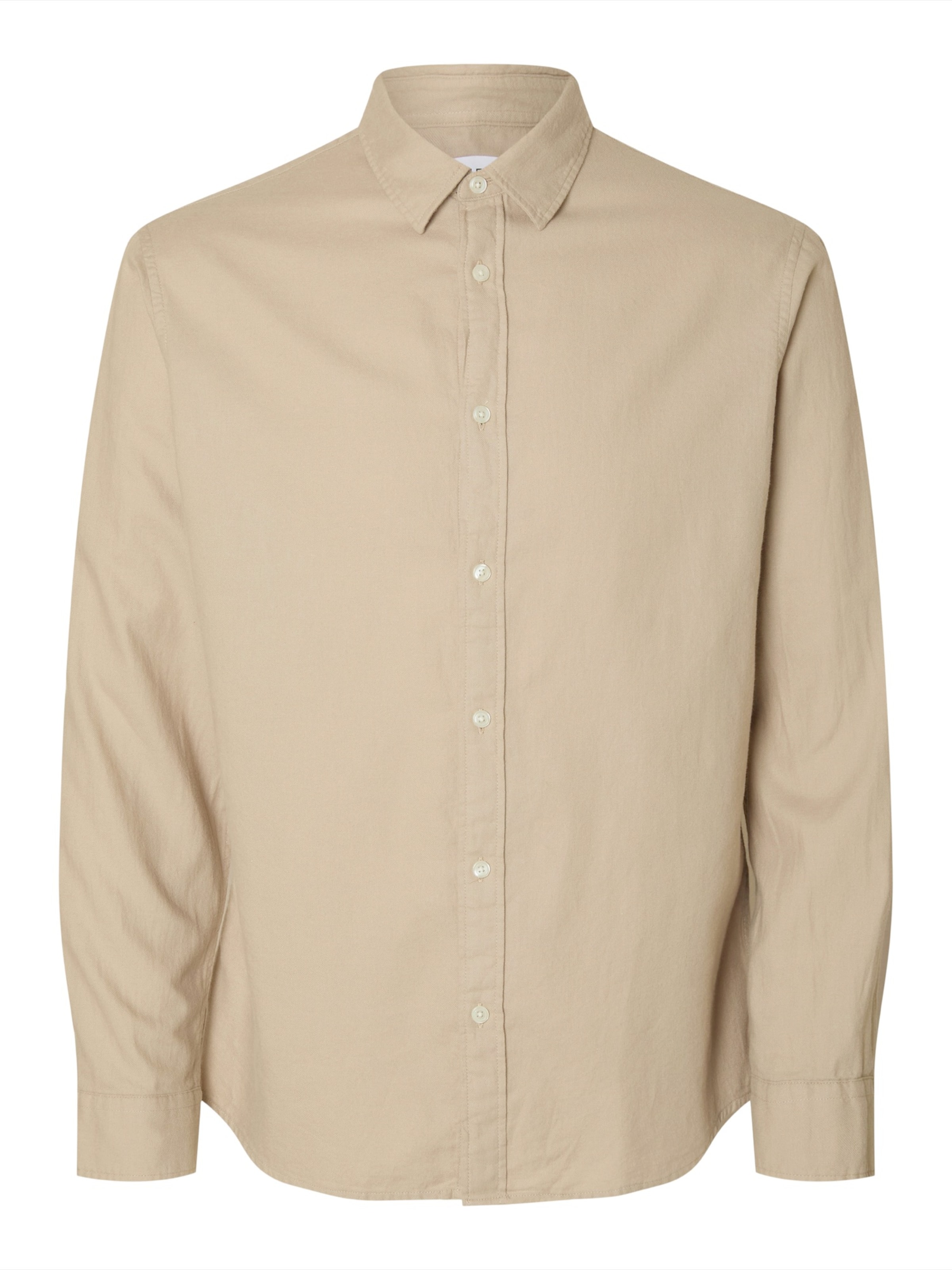 SELECTED Slim Fit Skjorte 'SLHOWEN' i beige: forside