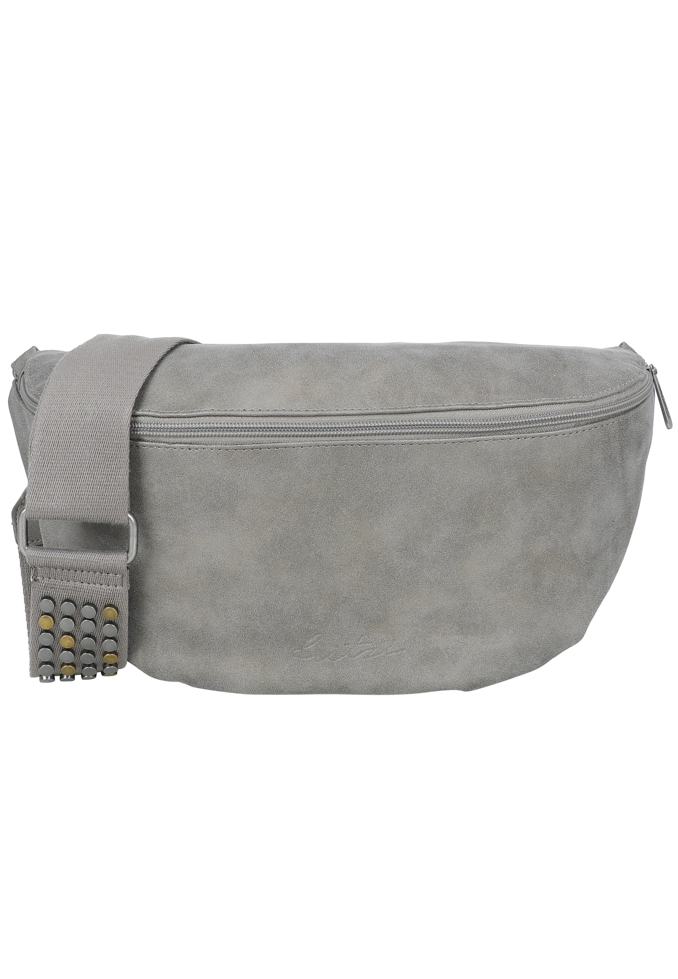 Fritzi aus Preußen Schultertasche 'Bum Bag Big Limited Rivet' in Grau: Vorderseite