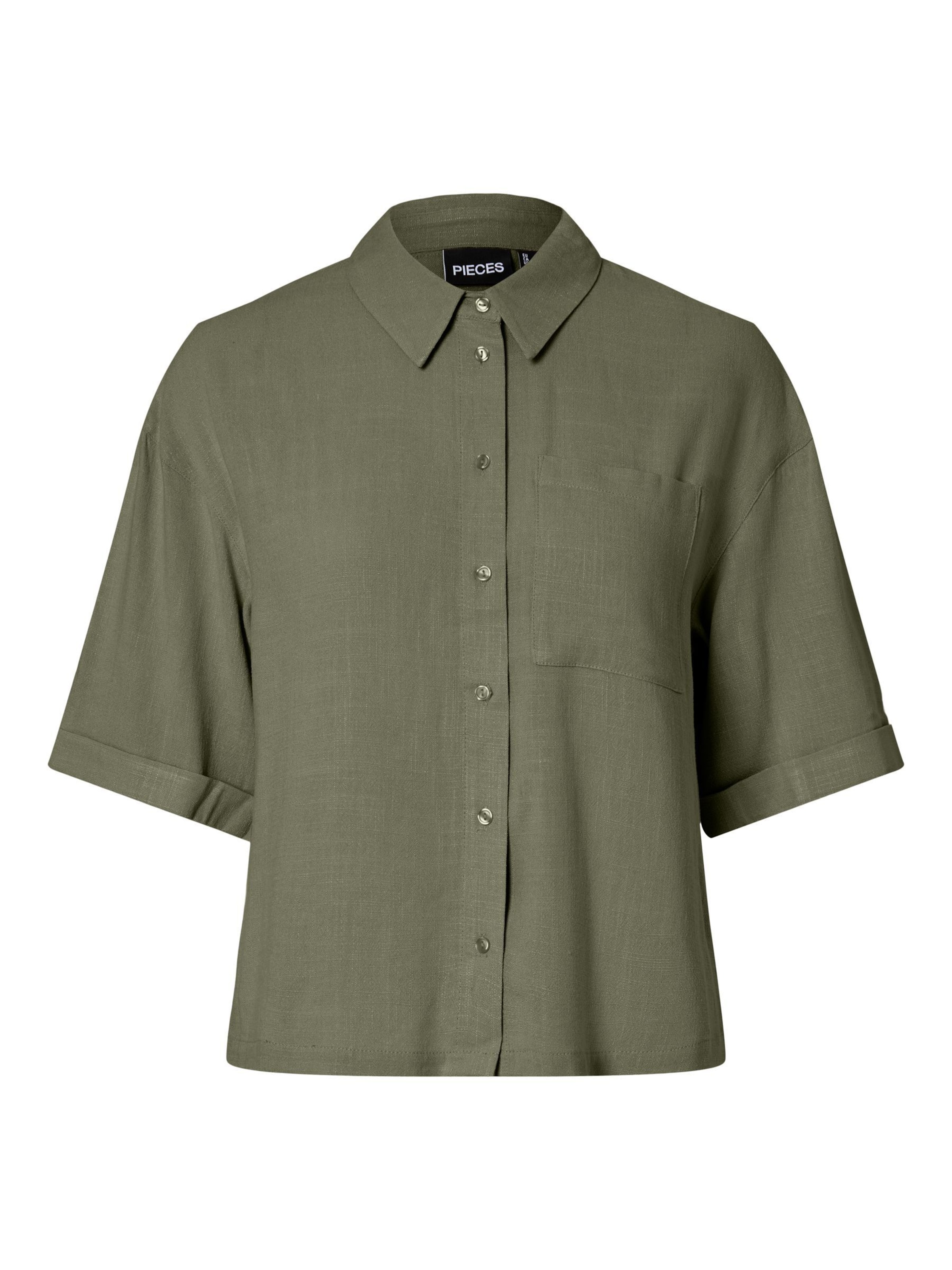 Camicia da donna 'PCVinsty' di PIECES in verde: frontale