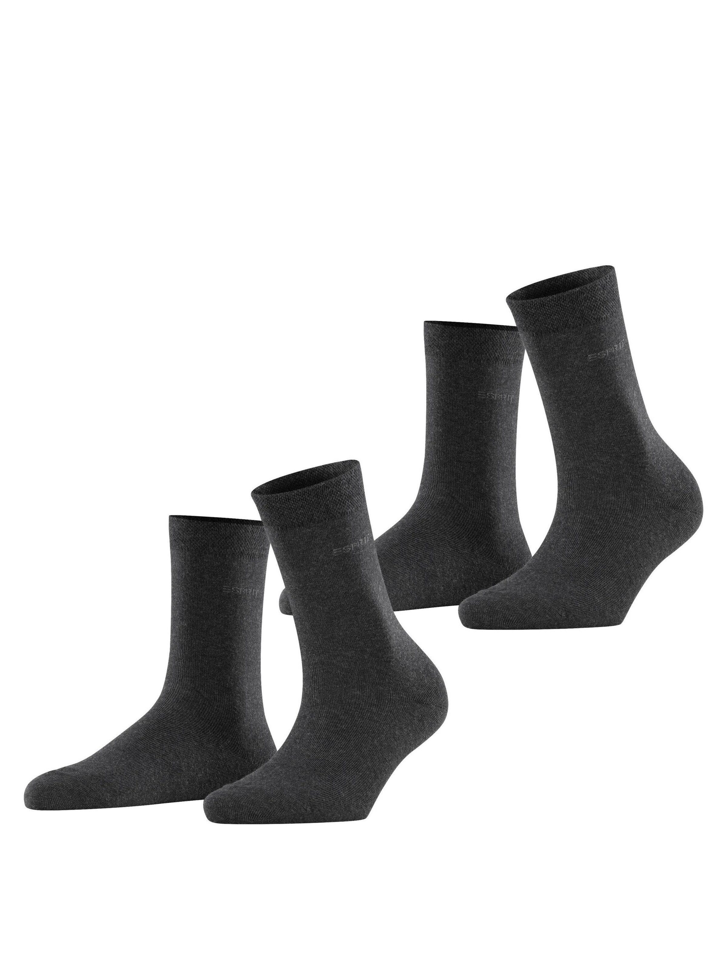 ESPRIT Socken 'Basic Easy 2-Pack'‌‌‌‌‌‌‌ in Grau: Vorderseite