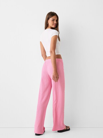 Wide Leg Pantalon Bershka en rose