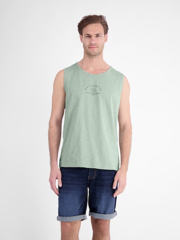 LERROS Luftiges Tanktop aus Baumwolle mit trendigem Slogan-Print in Grün: Vorderseite