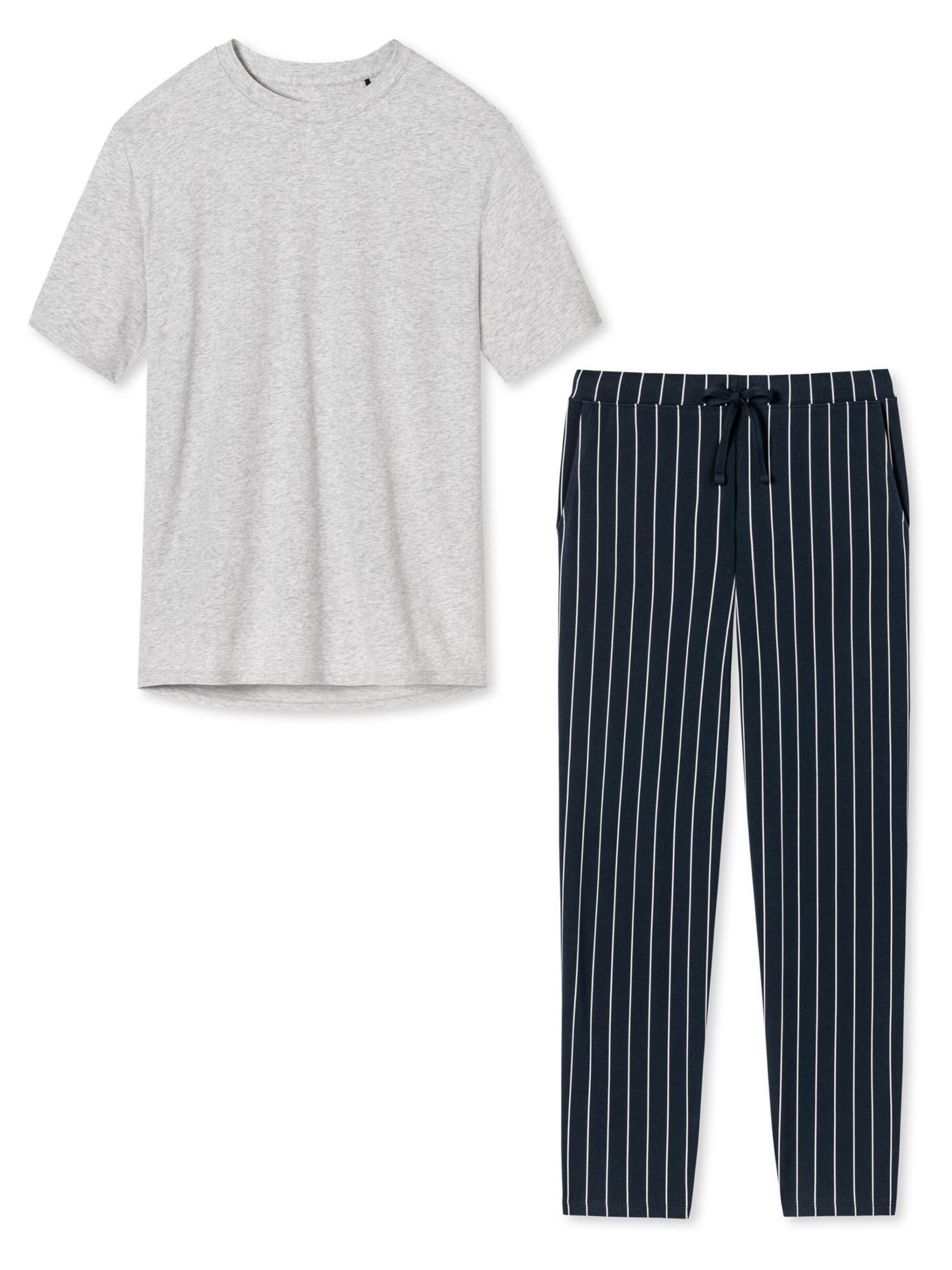 SCHIESSER Pyjama 'Organic Cotton'‌‌‌‌‌ in Grau: Vorderseite