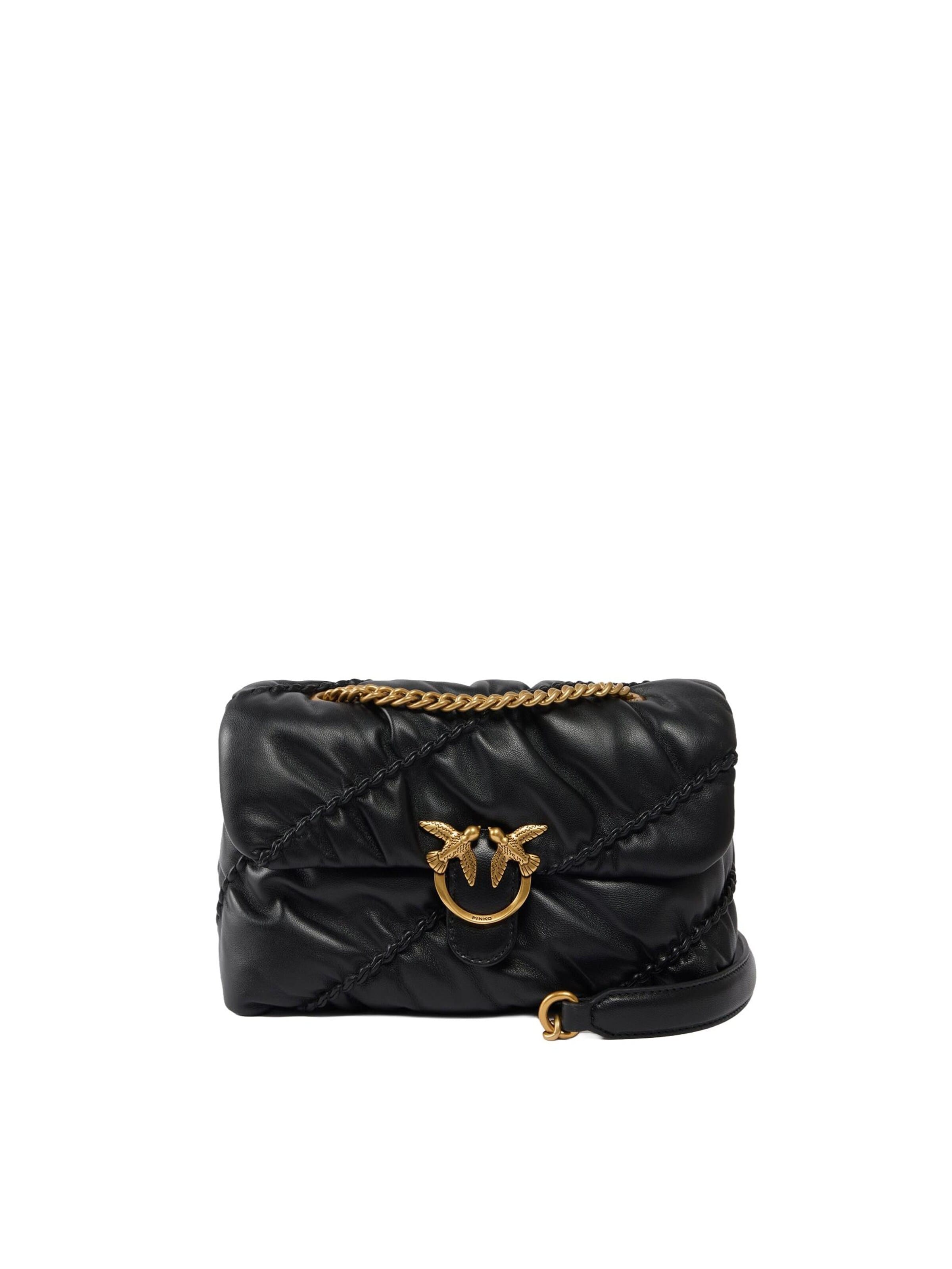 Borsa a spalla 'PINKO LOVE PUFF CRINCKLE MINI SHEEP NAPPA BORSA' di PINKO in nero: frontale