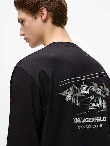 Karl Lagerfeld Póló 'Après Ski Club' - fekete