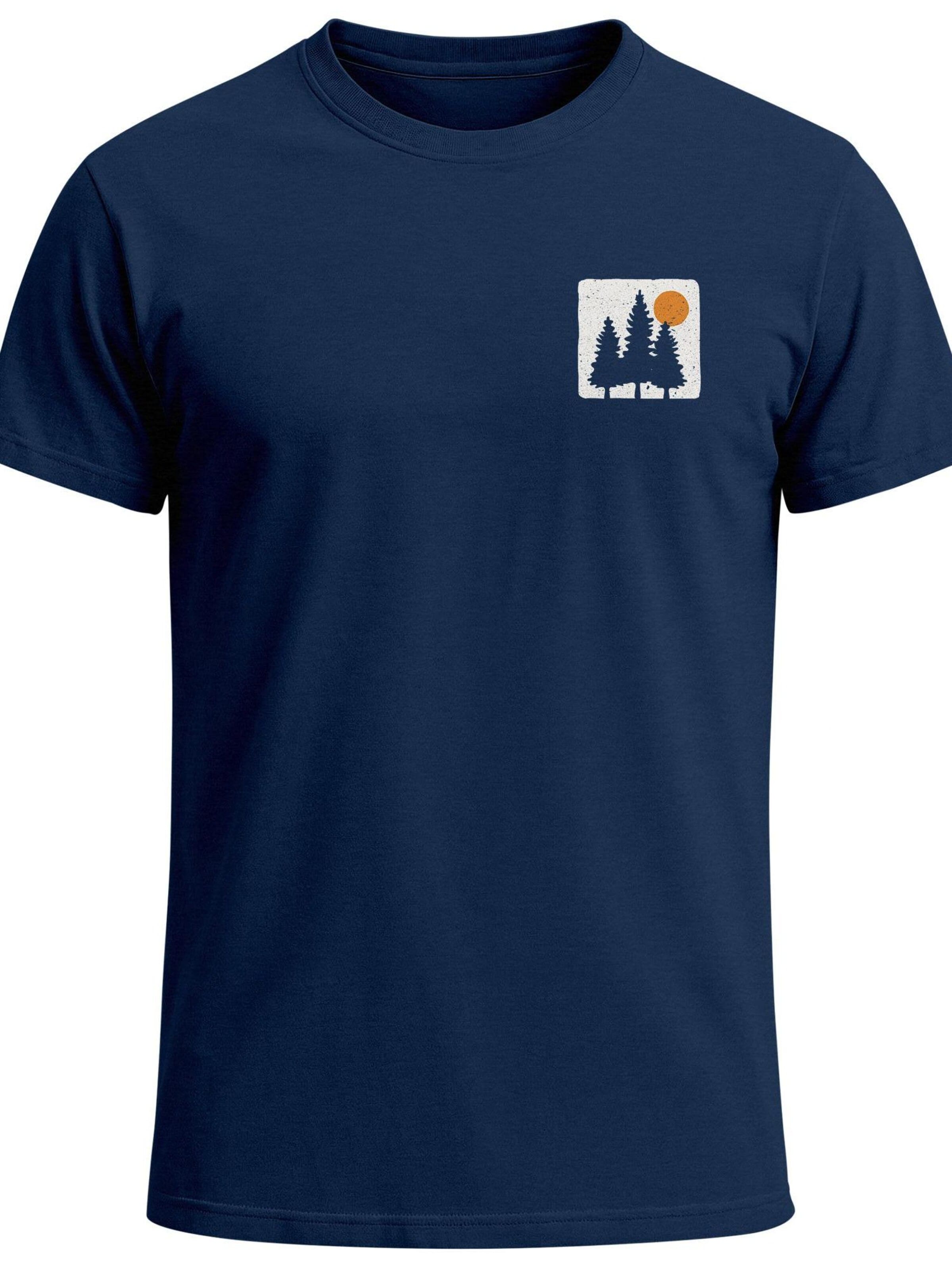 Neverless Shirt 'Pine Trees' in Blue: front