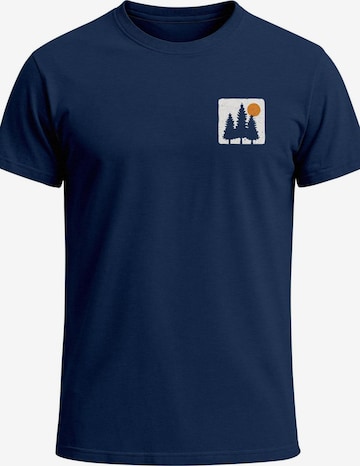 Neverless Shirt 'Pine Trees' in Blue: front
