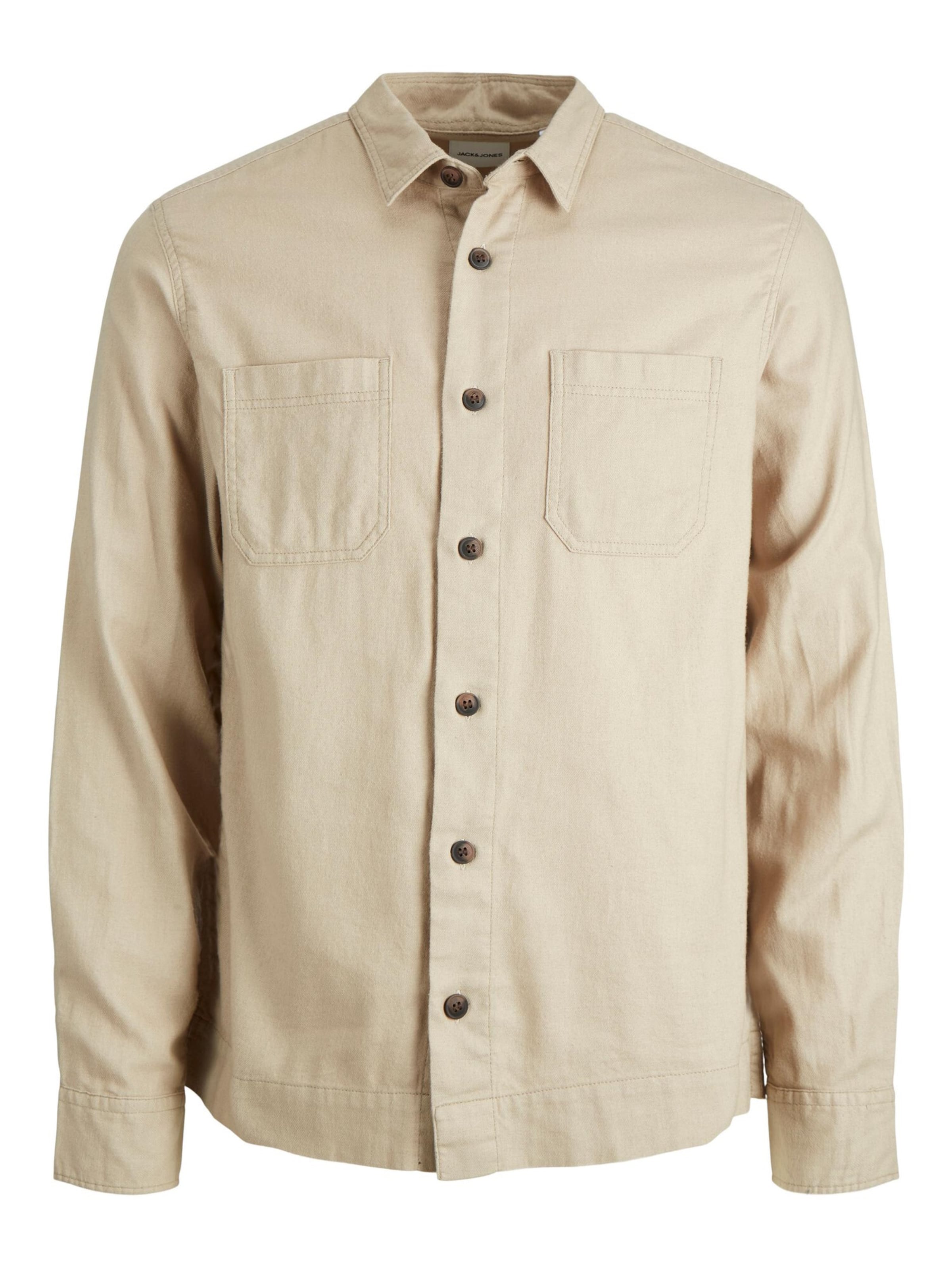 JACK & JONES Button Up Shirt 'JJLogan' in Beige: front