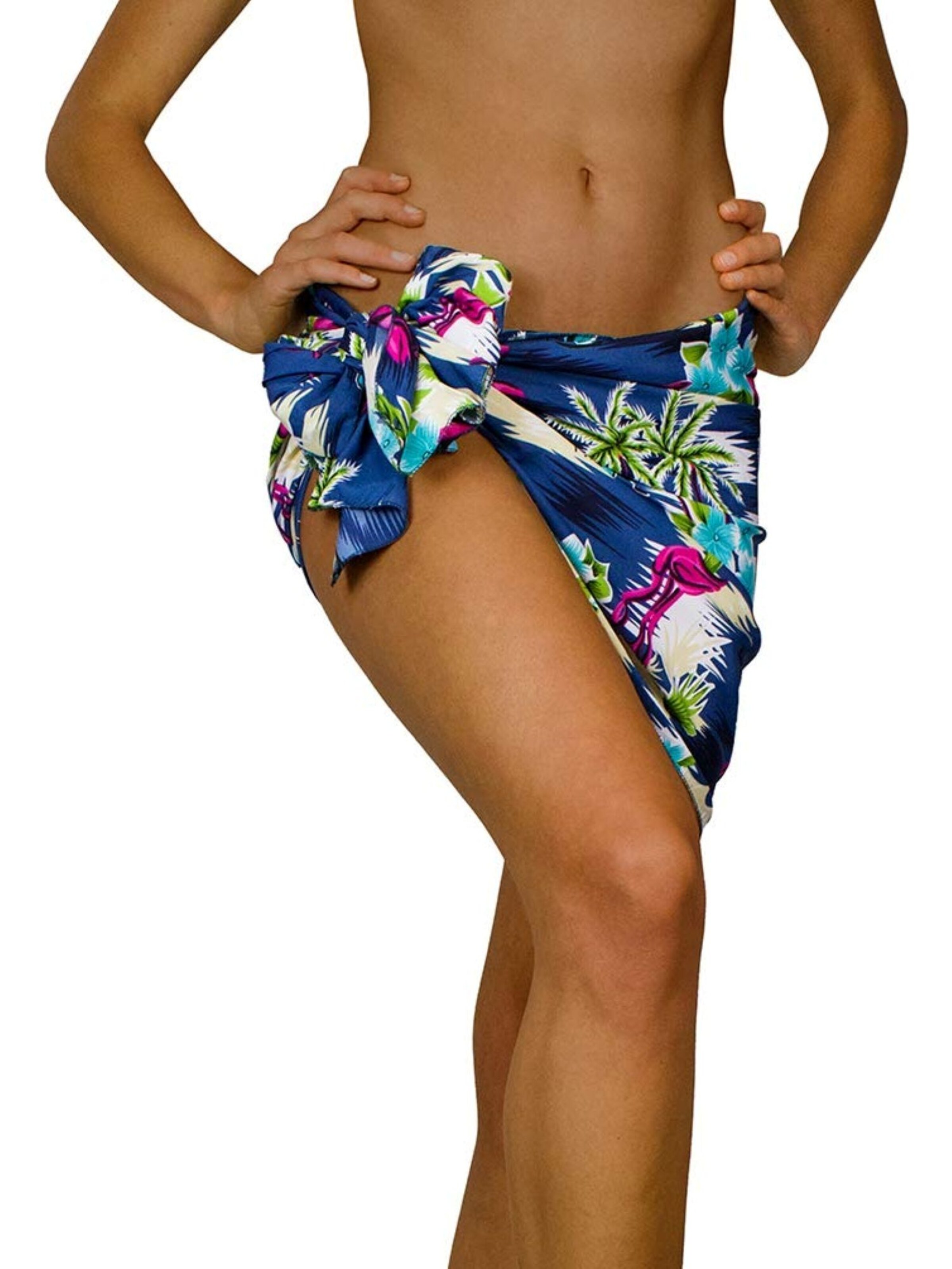 King Kameha Wrap 'Flamingos' in Grey