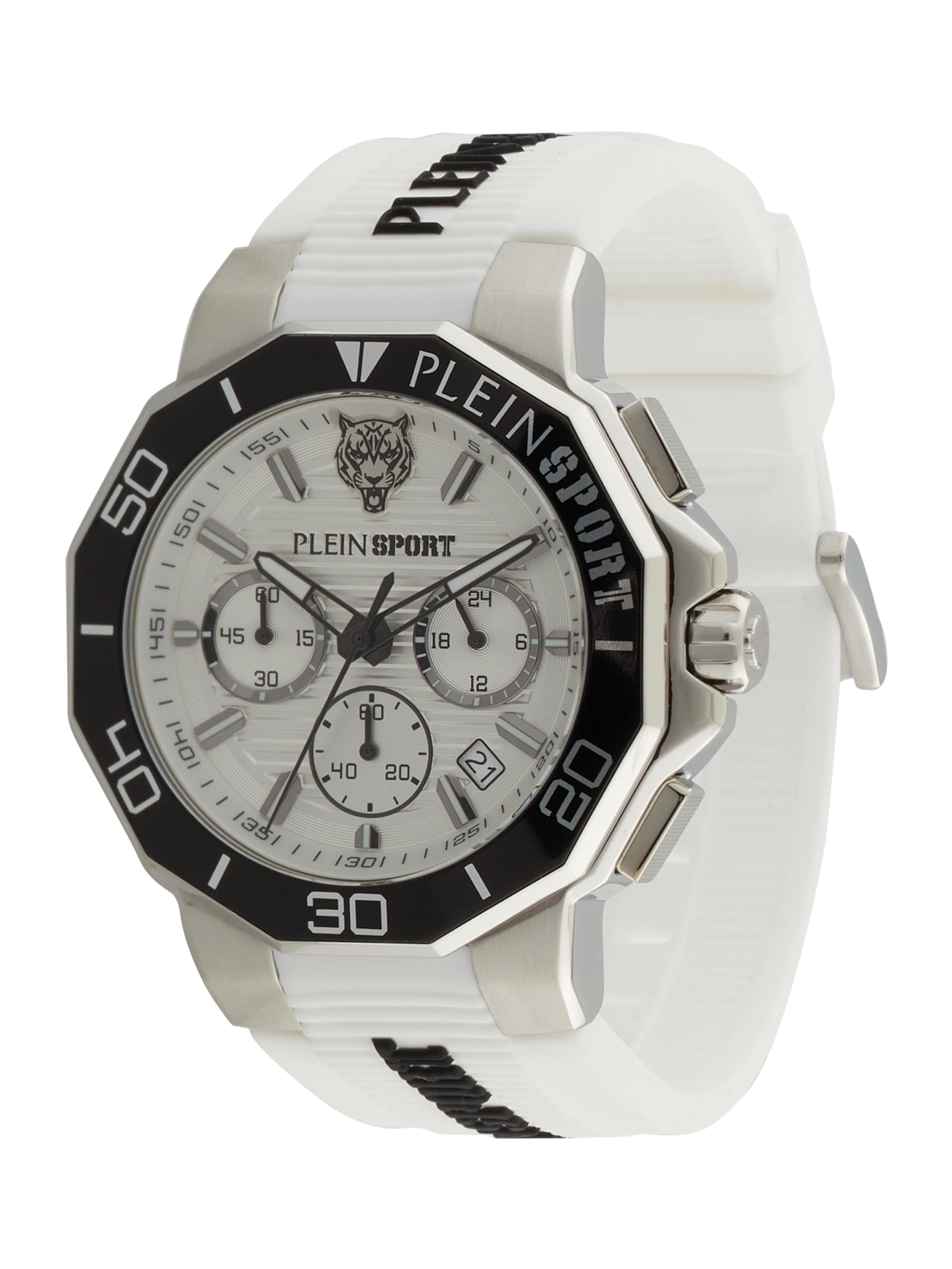 Plein Sport Analogt ur 'TITAN' i hvid: forside
