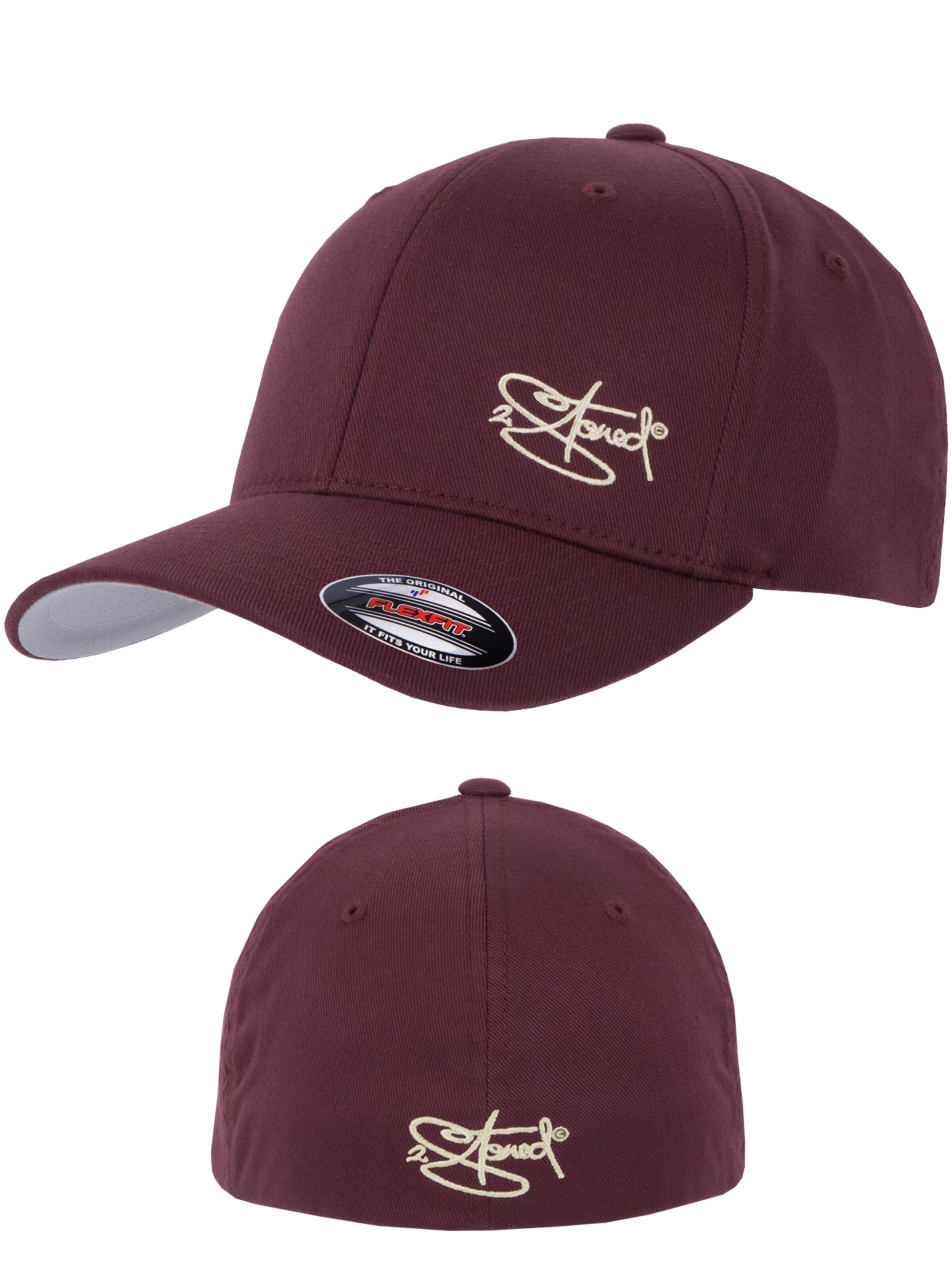 2Stoned Cap 'Flexfit Wooly Combed Classic' in Red