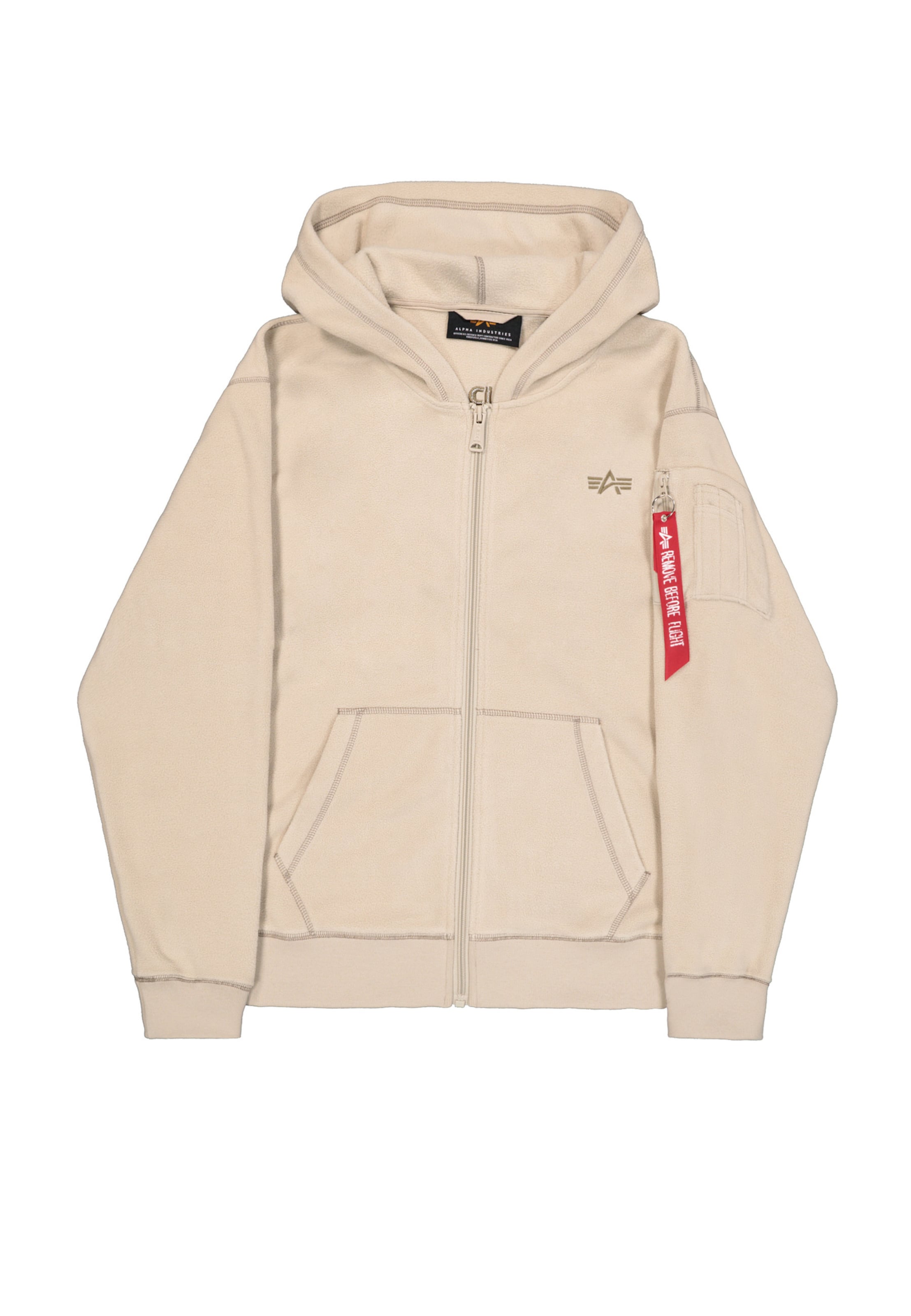 ALPHA INDUSTRIES Fleecejacke in Beige: Vorderseite