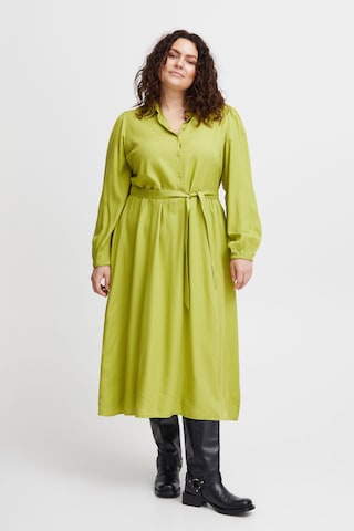 Robe-chemise 'Pcina' Fransa Curve en vert : devant