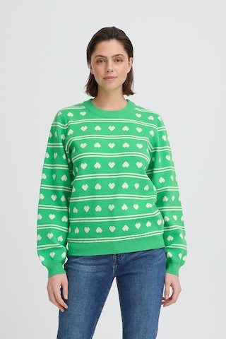ICHI Sweater 'IHBrielle' in Green: front
