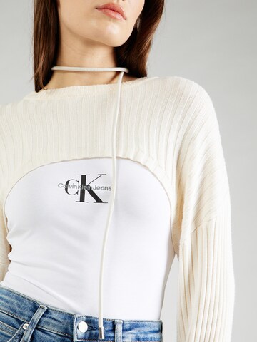 Body a maglietta di Calvin Klein Jeans in bianco