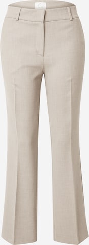 FIVEUNITS Flared Pleated Pants 'Clara' in Beige: front