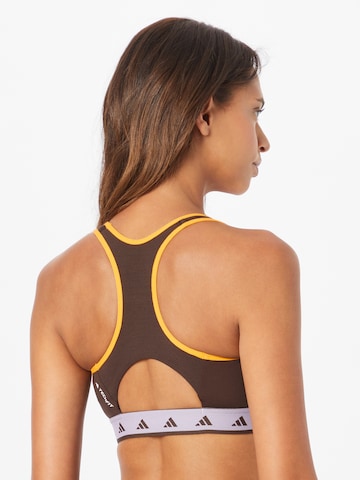 ADIDAS PERFORMANCE Bralette Sports bra 'Hyperglam Powerreact Medium-Support Techfit' in Brown