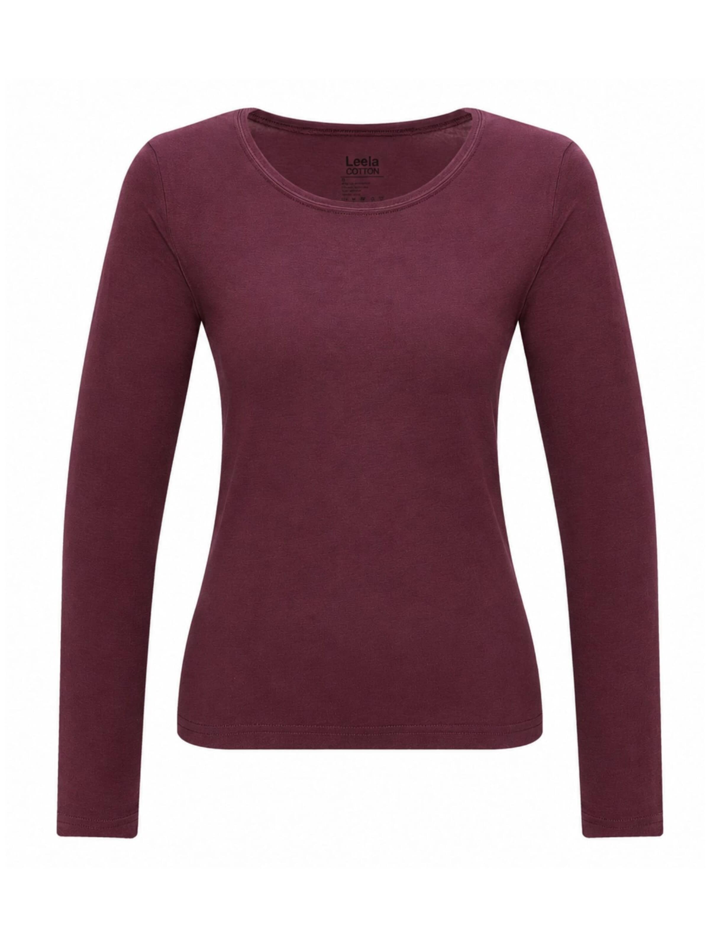 Leela COTTON Shirt 'Damen Bio-Baumwoll Langarmshirt' in Purple: front
