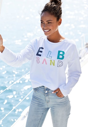 Elbsand Sweatshirt in Wit: voorkant