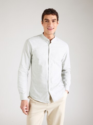 Lindbergh - Regular Fit Camisa 'Manderin' em verde: frente