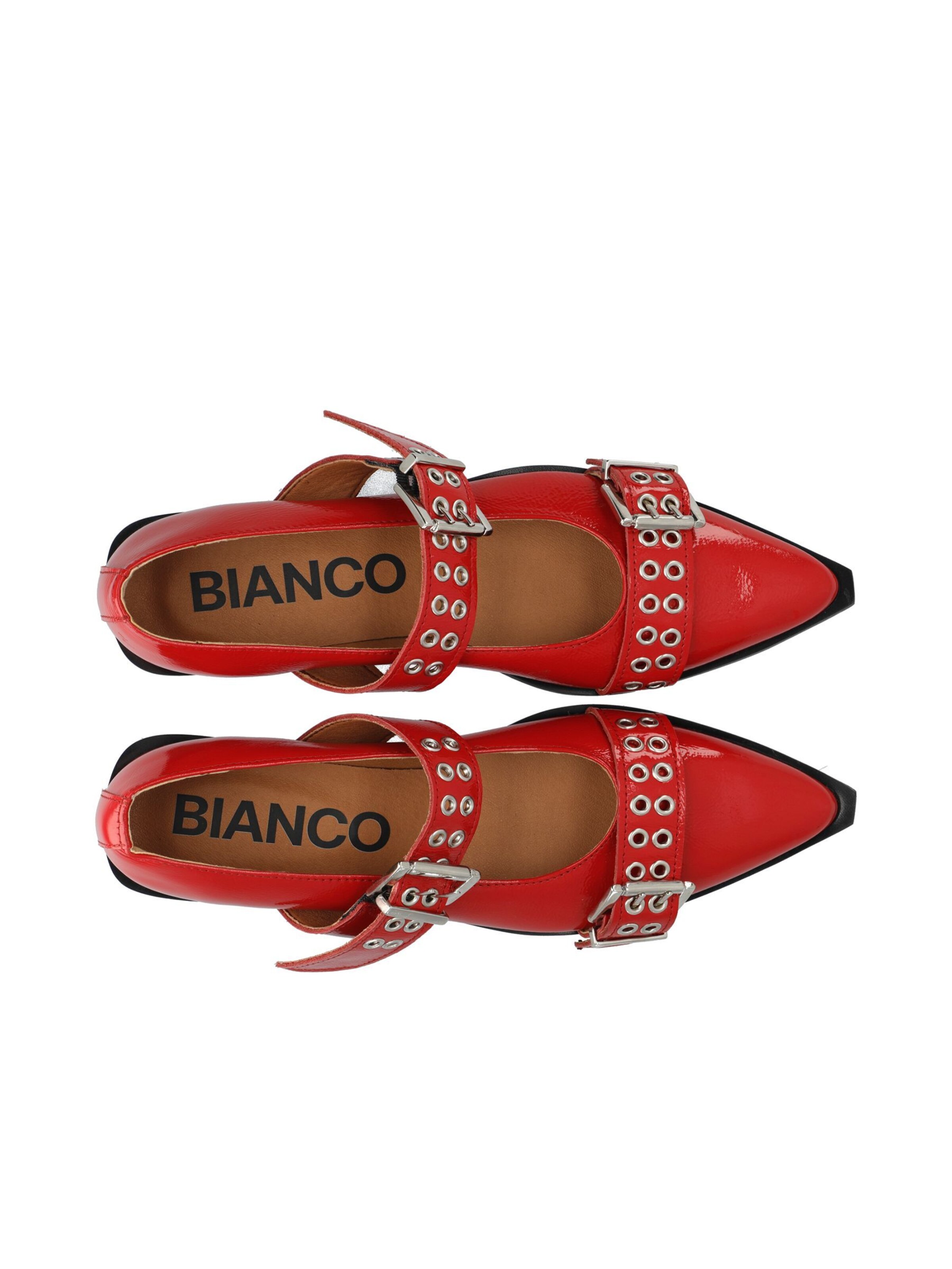 Bianco Ballerinasko med rem 'Victoria' i rød