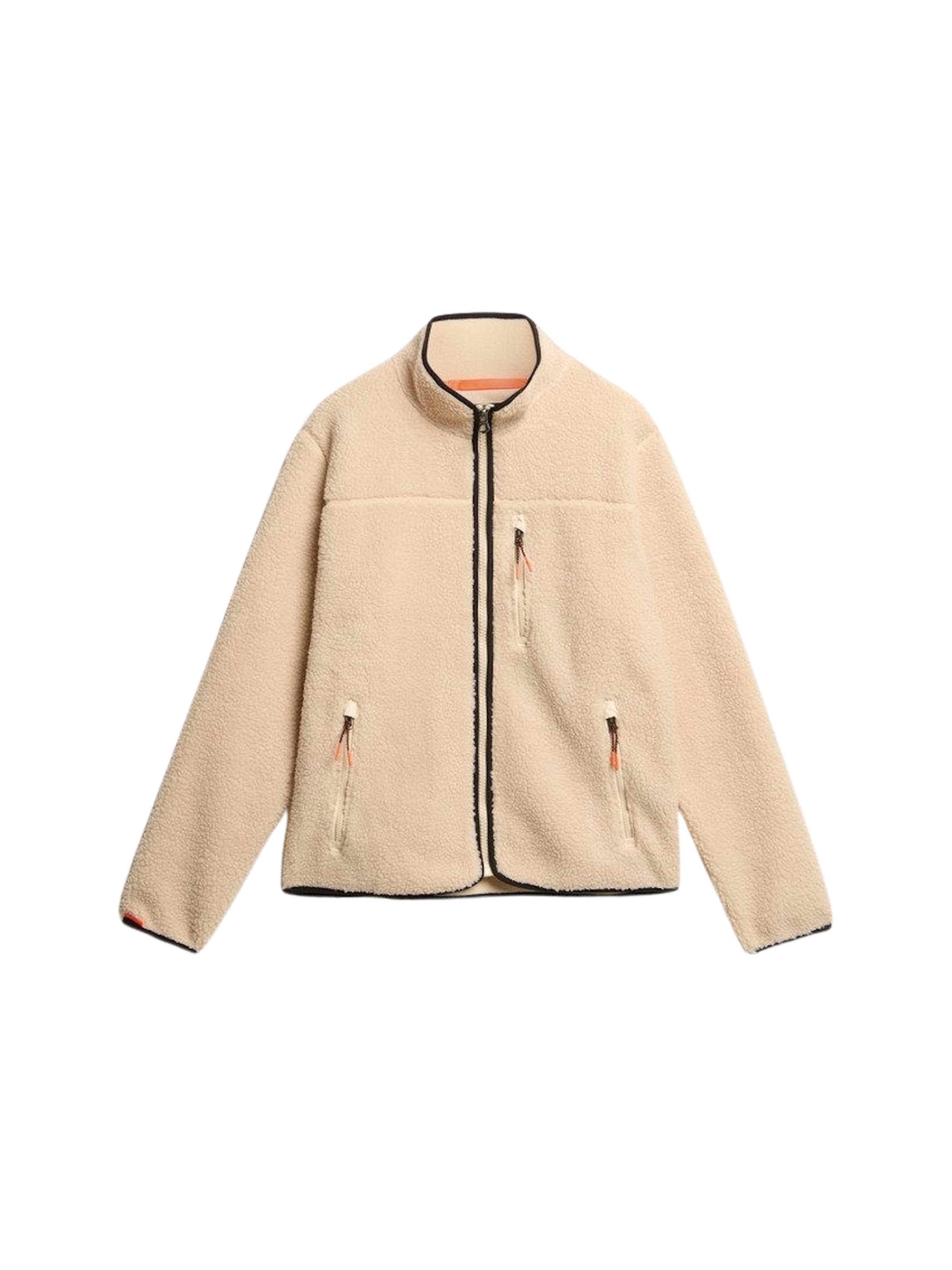 Veste en polaire Superdry en beige : devant