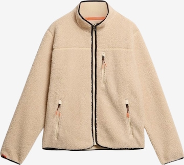 Veste en polaire Superdry en beige : devant