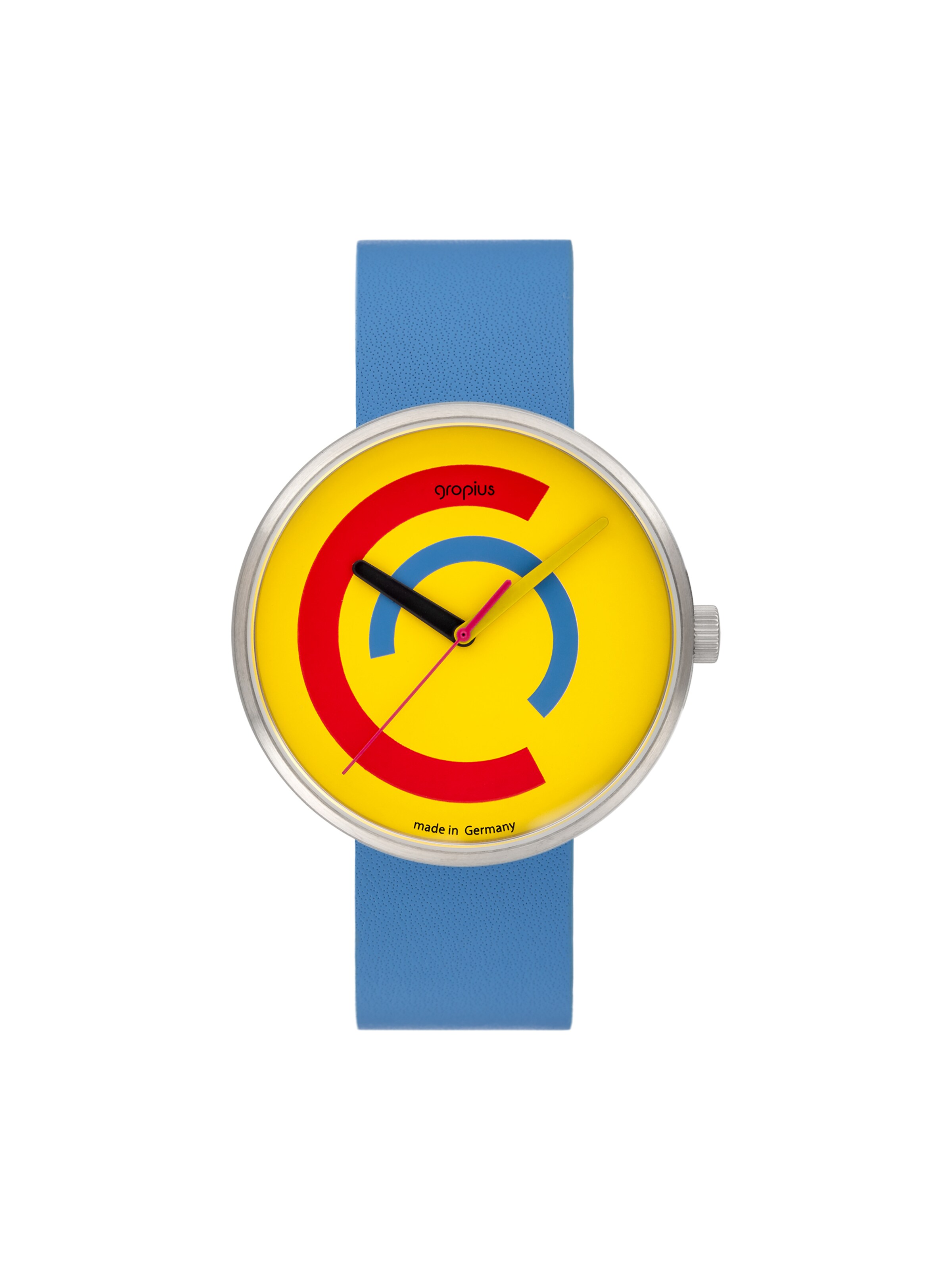 WALTER GROPIUS Analog Watch 'CENTUM' in Yellow: front