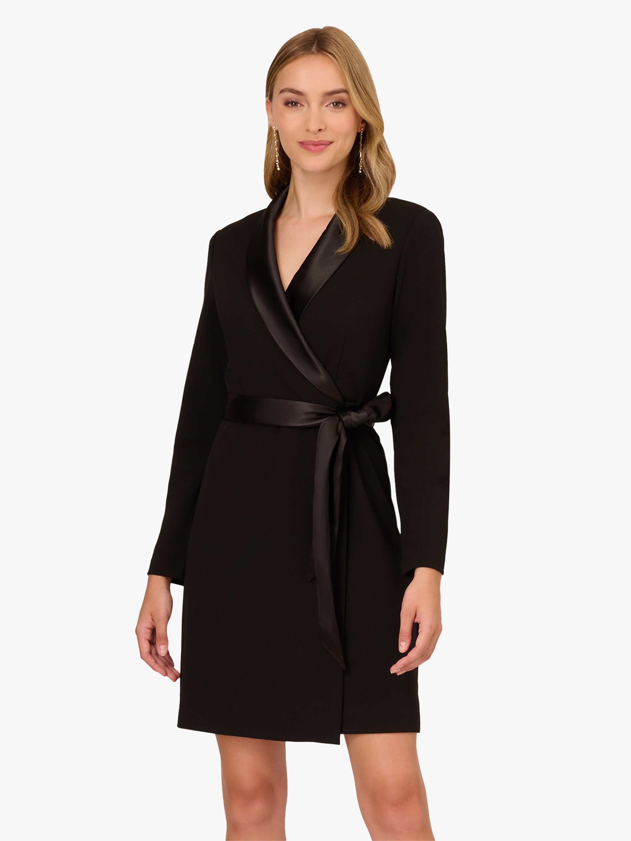 Adrianna Papell Cocktail Dress in Black: front